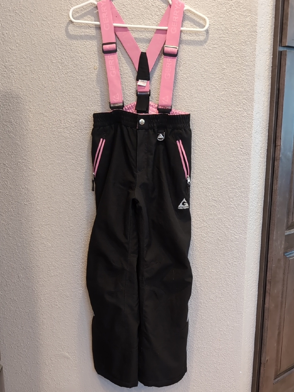 Gerry Black Overalls with Pink Suspenders